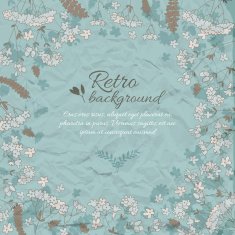 Vintage flowers background with text field