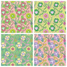 Set of Four Seamless Pattern N2