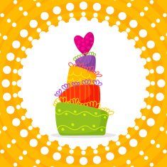 Vector card doodle holiday cake N2