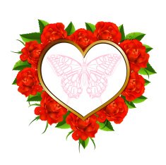 heart with red roses N2