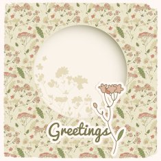 Vintage flowers background Greetings card