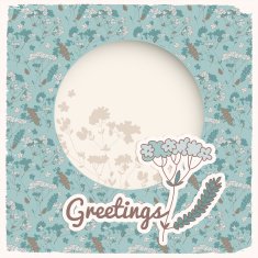 Vintage flowers background Greetings card N3