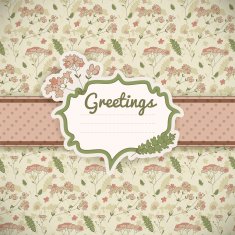 Vintage flowers background Greetings card N4