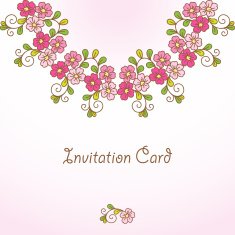 Invitation card with floral background N2