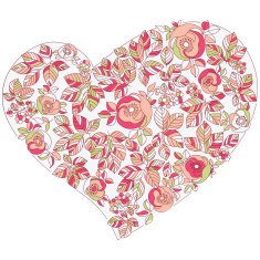valentine heart in floral style