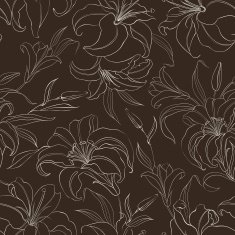 Seamless pattern with blooming lilies