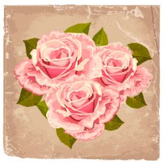 bouquet of roses in a retro design