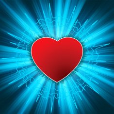 Glowing Heart with heartbeat EPS 8 N2