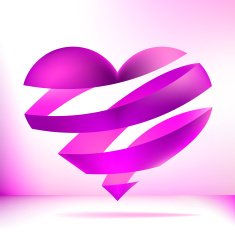 Heart made from pink ribbon EPS8 N2