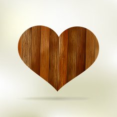 Wooden structure in the form of heart EPS 8