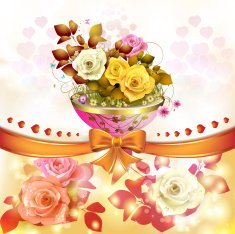 Roses with orange bow N2