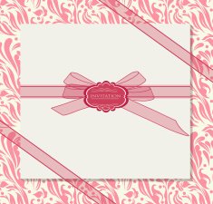 Retro pink vintage invitation vector