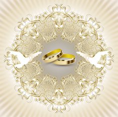 Vintage wedding invitation card