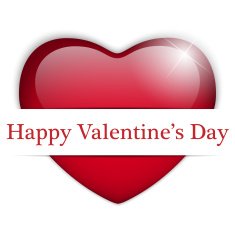 Valentine's Day Heart on White Background