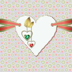 Diamond hearts ribbon and paper
