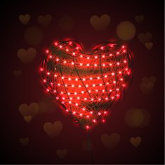 Abstract heart background with luminous garland