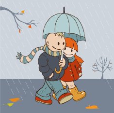 Autumn rainy day