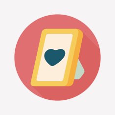 Valentine's Day photo frame flat icon with long shadow eps10 N7