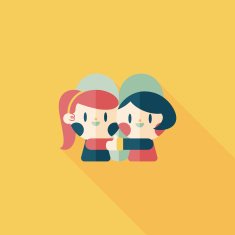 Valentine's day couple flat icon with long shadow eps10 N100