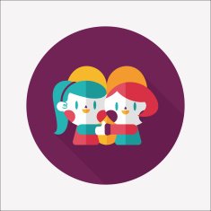 Valentine's day couple flat icon with long shadow eps10 N101