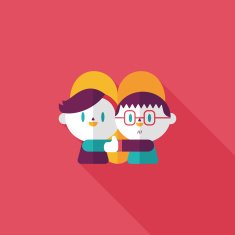 Valentine's day couple flat icon with long shadow eps10 N103