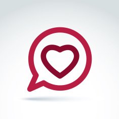 Heart over the speech bubble icon vector stylish symbol