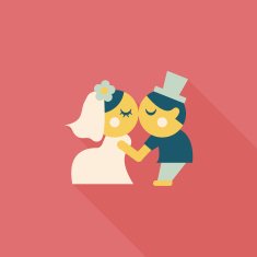 wedding couple flat icon with long shadow eps10 N230