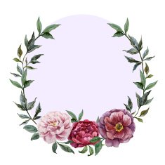Beautiful vector watercolor frame with peonies on black fon1 N2
