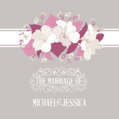Marriage invitation with hibiscus