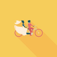 wedding couple flat icon with long shadow eps10 N240