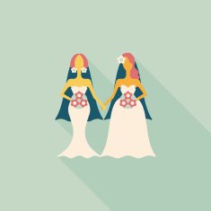 wedding couple flat icon with long shadow eps10 N241