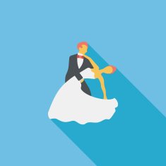 wedding couple flat icon with long shadow eps10 N242