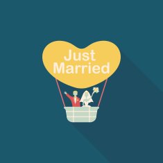 wedding couple flat icon with long shadow eps10 N243