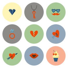 Happy Valentines Day Icons N585