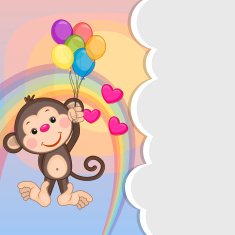 Monkey with balloons N2
