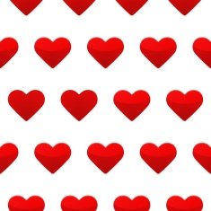 Red hearts seamless pattern white background
