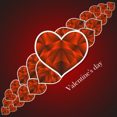 Happy Valentine's Day lettering Greeting Card on red background N13