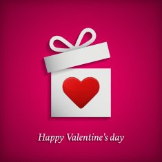 Gift box with heart symbol Valentine's day concept