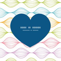 Vector colorful horizontal ogee heart silhouette pattern frame