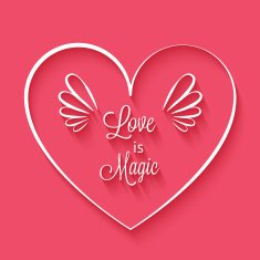 Love is magic phrase in heart frame N2
