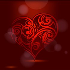 St Valentines greeting card element with heart shape
