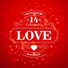 Typography Valentine's Day cards on bokeh background N6