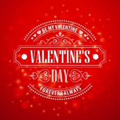Typography Valentine's Day cards on bokeh background N8