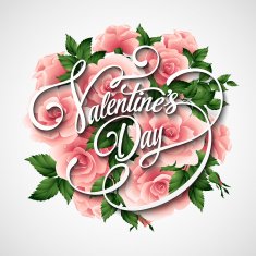 Valentine's Day card with beautiful roses Vector illustration N2