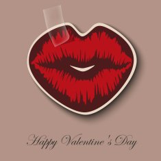 Paper Hearts Lips kiss sticker
