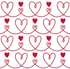 Patern Heart white and red