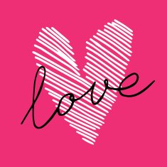Hand-drawn painted heart
