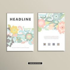 Book cover with flowers Vector vintage design N9