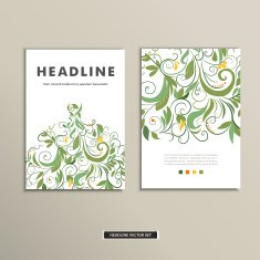 Book cover with flowers Vector vintage design N10