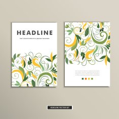 Book cover with flowers Vector vintage design N11
